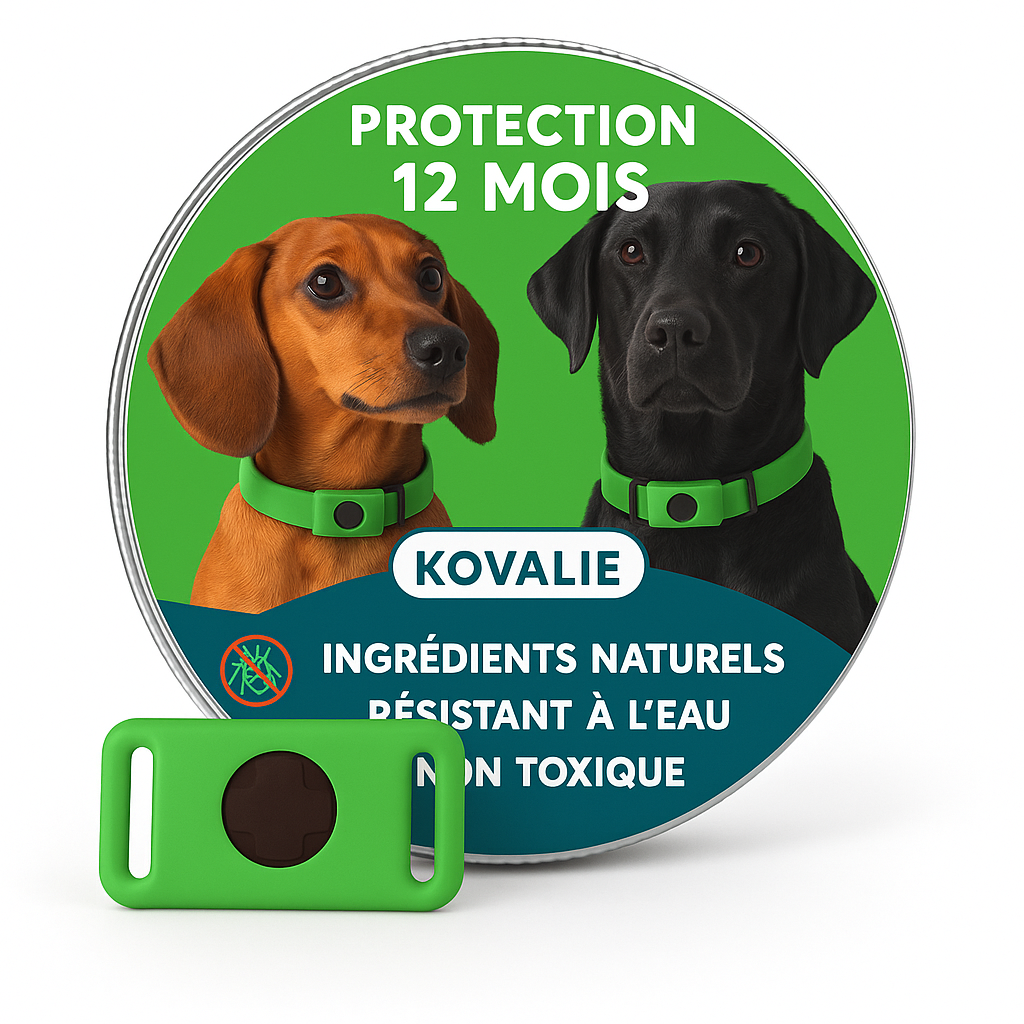 Kovalie - Collier Anti puce & anti tiques pour Chiens